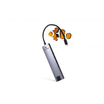 USB-keskitin CoolBox COO-DOCK-01 Harmaa Hopeinen
