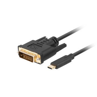 USB C - DVI-D kaapeli Lanberg CA-CMDV-10CU-0005-BK Musta 500 cm