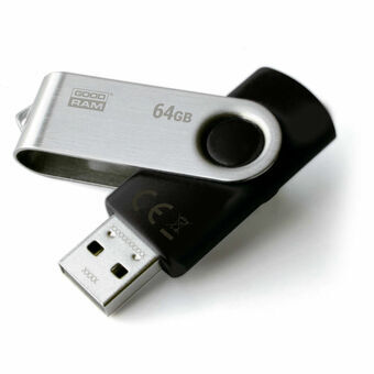 Muistitikku GoodRam UTS2 USB 2.0 Musta Musta/Hopeinen Hopeinen 64 GB