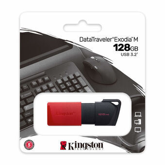 USB-tikku Kingston Exodia M Avaimenperä Punainen Musta 128 GB