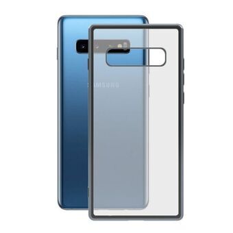 Puhelinsuoja Samsung Galaxy S10+ KSIX Flex Metal TPU Läpinäkyvä Harmaa Metallinen