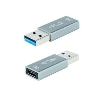 USB 3.0 - USB-C 3.1 Adapteri NANOCABLE Adaptador USB-A 3.1 GEN2 a USB-C, USB-A/M-USB-C/H, Gris
