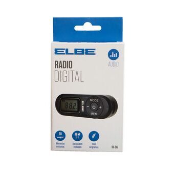 Kannettava digitaalinen radio ELBE RF96 Musta FM Mini