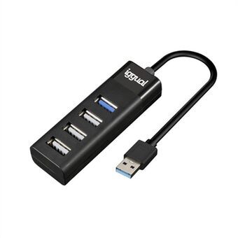 4-porttinen USB-hubi iggual IGG317686 Musta