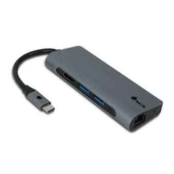 7-porttinen USB-hubi NGS WONDER DOCK 7 HDMI USB C 4K 5 Gbps Harmaa