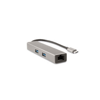 USB-keskitin CoolBox Hub miniDOCK4 USB-C Harmaa