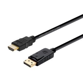 DisplayPort - HDMI-kaapeli Aisens A125-0364 Musta 2 m