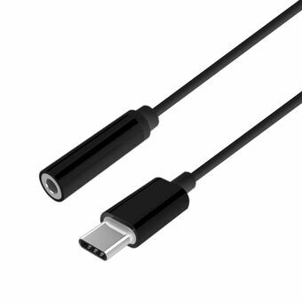 USB-adapteri Aisens Conversor USB-C a audio estilo Apple, USB-C/M-Jack 3.5/H, Negro, 15 cm