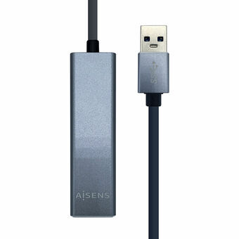 USB-keskitin Aisens Conversor USB 3.0 a ethernet gigabit 10/100/1000 Mbps + Hub 3 x USB 3.0, Gris, 15 cm Harmaa