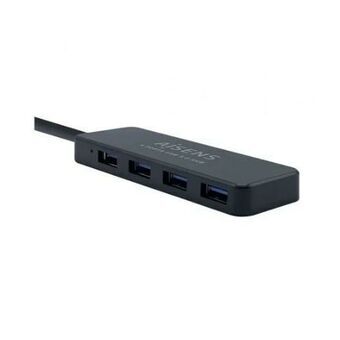 Kaapeli Aisens Hub USB 3.0, Tipo A/M - 4 x Tipo A/H, Negro, 30 cm Musta