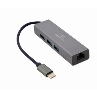 USB-keskitin GEMBIRD A-CMU3-LAN-01 Harmaa