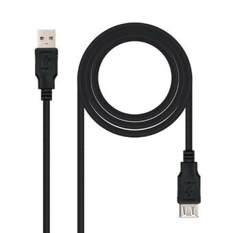 USB 2.0-Kaapeli NANOCABLE 10.01.0202-BK 1 m Musta Beige