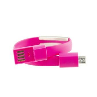 Micro USB-rannekejohto Contact 23 cm Pinkki