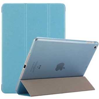 Silkkinen kolminkertainen keinonahkakotelo iPad Airille ja iPad 9,7" - Sininen
