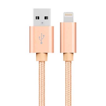 Halpa Nylon Lightning Cable Gold - 1 Meter