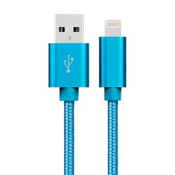 Halpa Nylon Lightning Cable Blue - 1 Meter