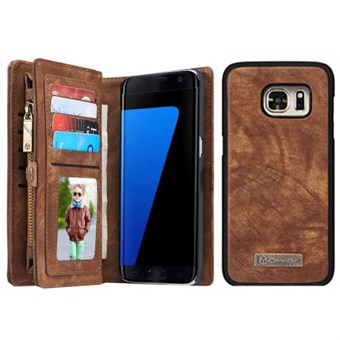 CaseMe Flap -lompakko Samsung Galaxy S7 Edge -laitteelle - kahvi