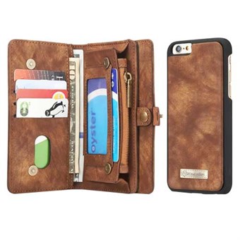 CaseMe Flap -lompakko iPhone 6 / 6S -puhelimelle - kahvi