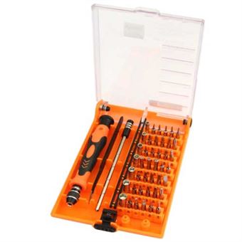 JAKEMY®JM-8128 magneettinen vaihdettava 45 in 1 monitoiminen tarkkuusruuvimeisselisarja - korjaustyökalu iPhonelle / iPadille / PC:lle