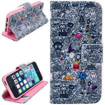 Stand Card Lompakkokotelo iPhone 5 / iPhone 5S / iPhone SE 2013 - Art