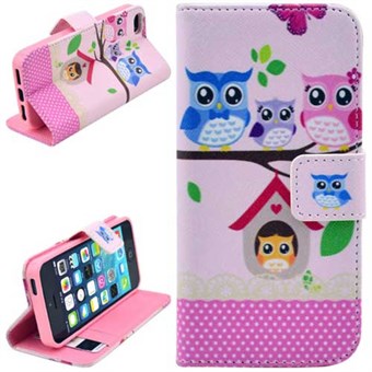 Stand Card Lompakkokotelo iPhone 5 / iPhone 5S / iPhone SE 2013 - Owl Party