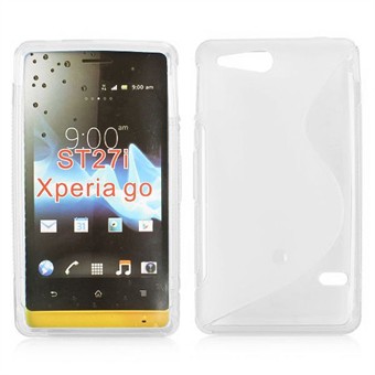 S-Line silikonikuori - Xperia Go (läpinäkyvä)
