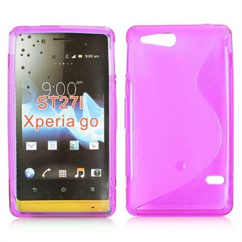 S-Line silikonikuori - Xperia Go (vaaleanpunainen)