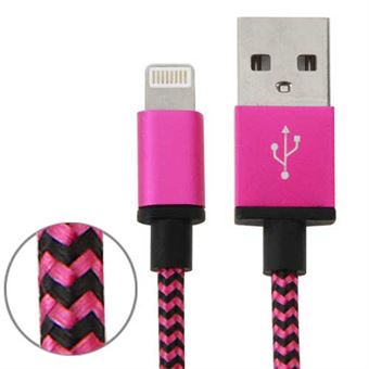 Nylon kangassarja Lightning Cable 1m - Magenta