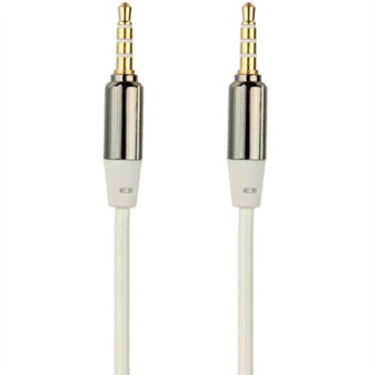 Kierretty 3,5 mm Audio AUX -kaapeli 15 cm - 150 cm - Valkoinen