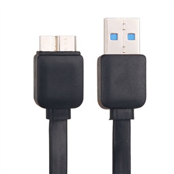 Litteä USB 3.0 -lataus- / synkronointikaapeli 1M (musta)