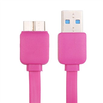 Litteä USB 3.0 -lataus- / synkronointikaapeli 1M (magenta)