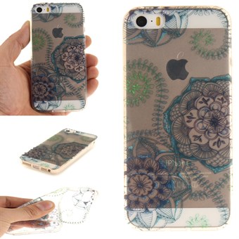 Modernin taiteen silikonikuori iPhone 5 / iPhone 5S / iPhone SE 2013 -puhelimelle - Flower Punk