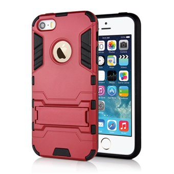 Cave kovaa muovia ja TPU-kuori iPhone 5 / iPhone 5S / iPhone SE 2013:lle - punainen