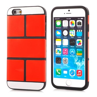 Tiili nelikulmainen silikonikuori iPhone 5 / iPhone 5S / iPhone SE 2013 - puhelimelle - Punainen oranssi