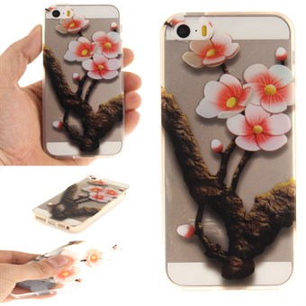 Modernin taiteen silikonikuori iPhone 5 / iPhone 5S / iPhone SE 2013 - puhelimelle - Half Rose