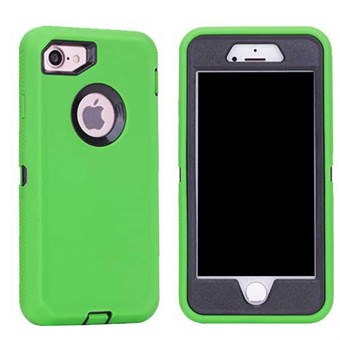 Peitä kaikki iPhone 7 / iPhone 8: n muovi- / silikonikotelot - vihreä / musta