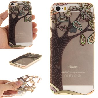 Modernin taiteen silikonikuori iPhone 5 / iPhone 5S / iPhone SE 2013 - puhelimelle - Puu