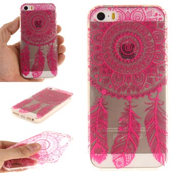 Modernin taiteen silikonikuori iPhone 5 / iPhone 5S / iPhone SE 2013 - puhelimelle - Vaaleanpunainen koristelu