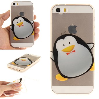 Modernin taiteen silikonikuori iPhone 5 / iPhone 5S / iPhone SE 2013 - Penguin