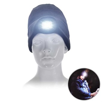 Beanie Hue sisäänrakennetulla LED-otsavalolla