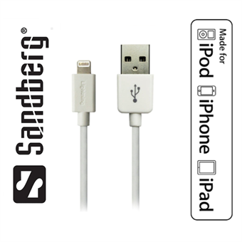 Salama-USB-kaapeli iPhonelle / iPadille - Sandbergiltä