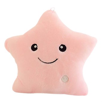 Smiley Star -tyyny LED-valolla / Glow Pillow - vaaleanpunainen