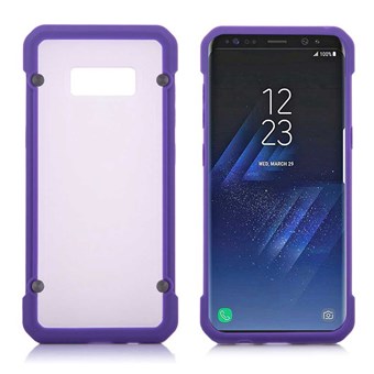 Selkeä ulkokuori TPU: lla ja silikonilla Samsung Galaxy S8: lle - violetti