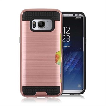 Viileä TPU-liukukansi ja muovi Samsung Galaxy S8: lle - vaaleanpunainen kulta