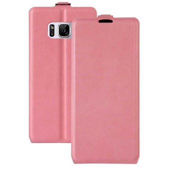 Flavour Flip Case TPU: lla ja tekonahalla Samsung Galaxy S8: lle - vaaleanpunainen