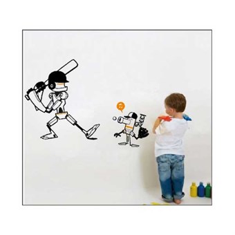 TipTop seinätarrat Robot Baseball -sarjakuva 