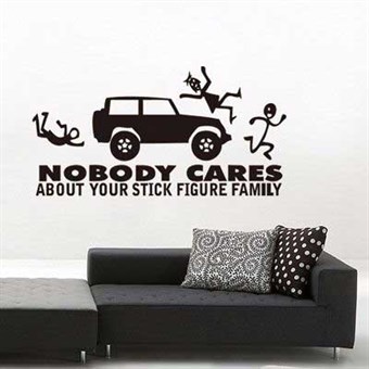 TipTop seinätarrat Funny Noboby Case Car-sarjakuvasuunnittelu