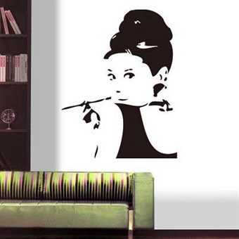 TipTop seinätarrat Tyylikäs Audrey Hepburn -kuvioinen seinämaalaus