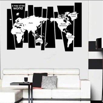 TipTop seinätarrat Cool World Map Pattern irrotettavat 