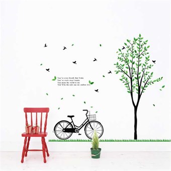 TipTop seinätarrat Vihreät puut ja pyöräkuvio 
